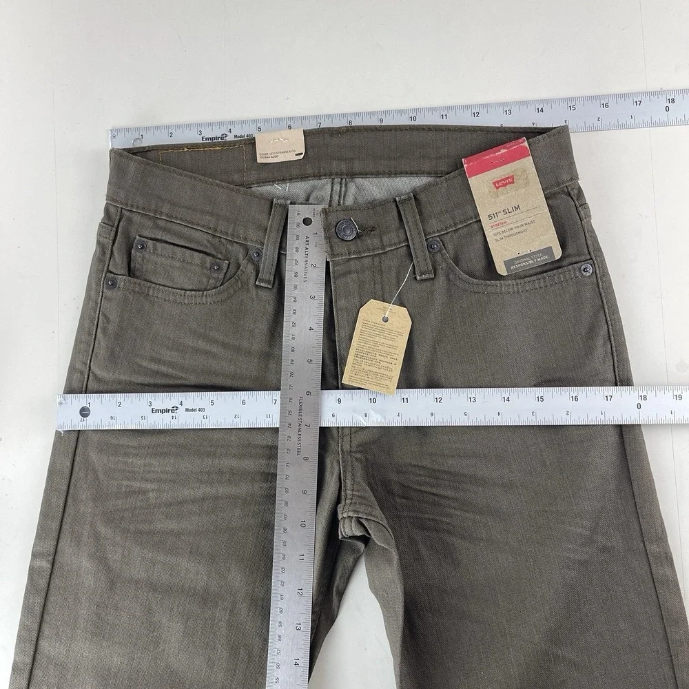 Levi's Jeans Men's 29x32 Olive Green 511 Slim Fit Stretch Denim Straight New